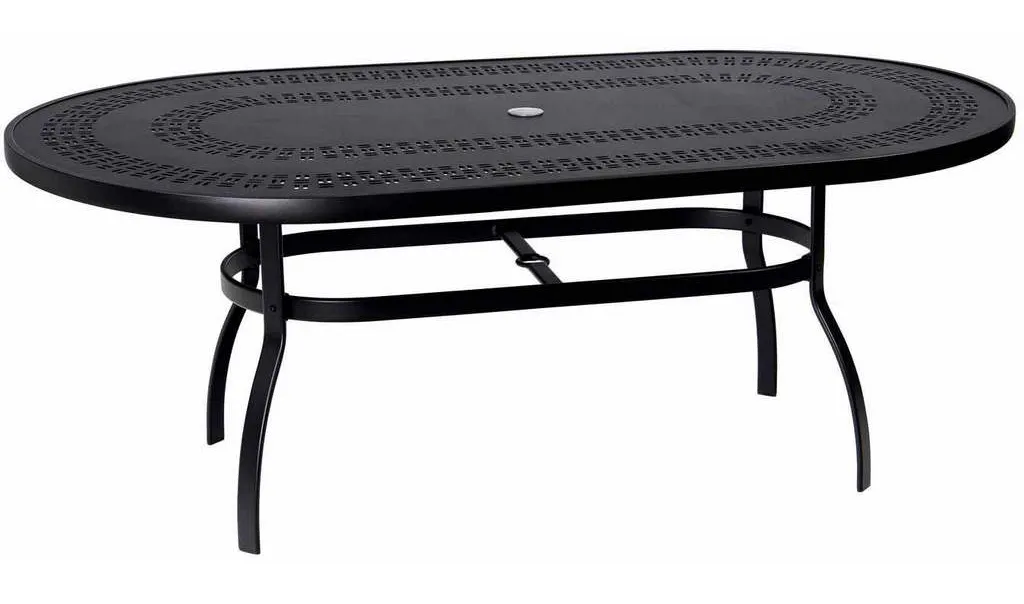 Woodard 820174A Deluxe 42 inch x 74 inch Oval Umbrella Table with Trellis Top Woodard 820174A Deluxe 42 inch x 74 inch Oval Umbrella Table with Trellis Top