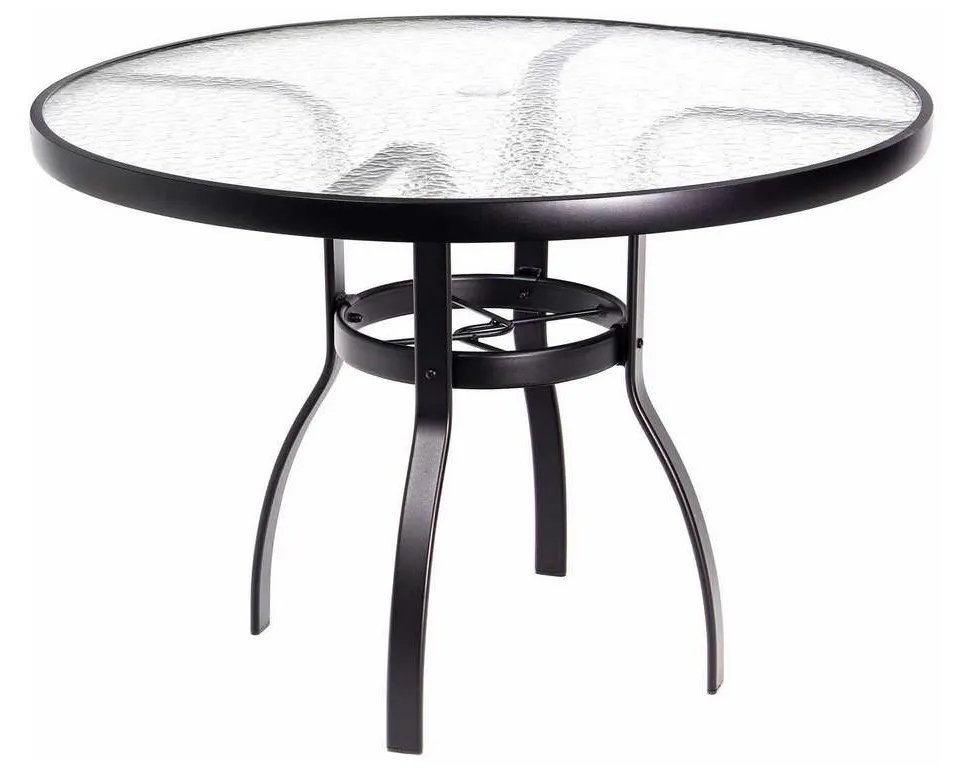 Woodard 822142W White 42 inch Round Umbrella Table Acrylic Top Woodard 822142W White 42 inch Round Umbrella Table Acrylic Top