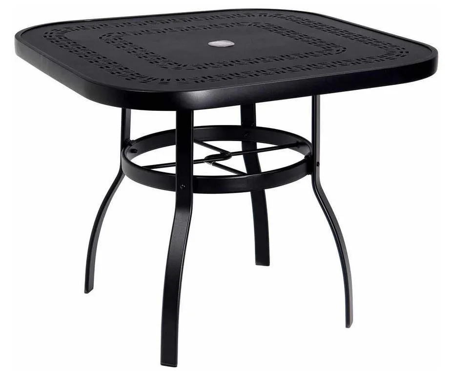 Woodard 826037A Deluxe 36 inch Square Umbrella Table with Trellis Top Woodard 826037A Deluxe 36 inch Square Umbrella Table with Trellis Top