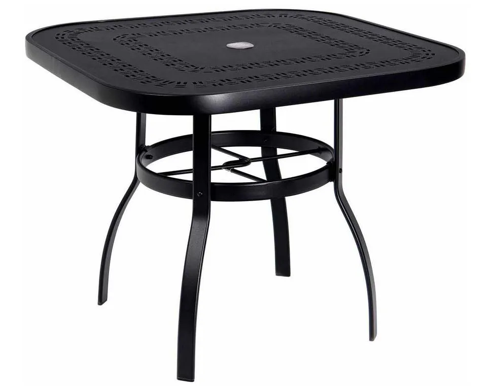 Woodard 826037A Deluxe 36 inch Square Umbrella Table with Trellis Top Woodard 826037A Deluxe 36 inch Square Umbrella Table with Trellis Top