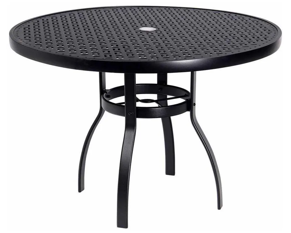 Woodard 826142WL Deluxe 42 inch Round Umbrella Table with Lattice Top Woodard 826142WL Deluxe 42 inch Round Umbrella Table with Lattice Top
