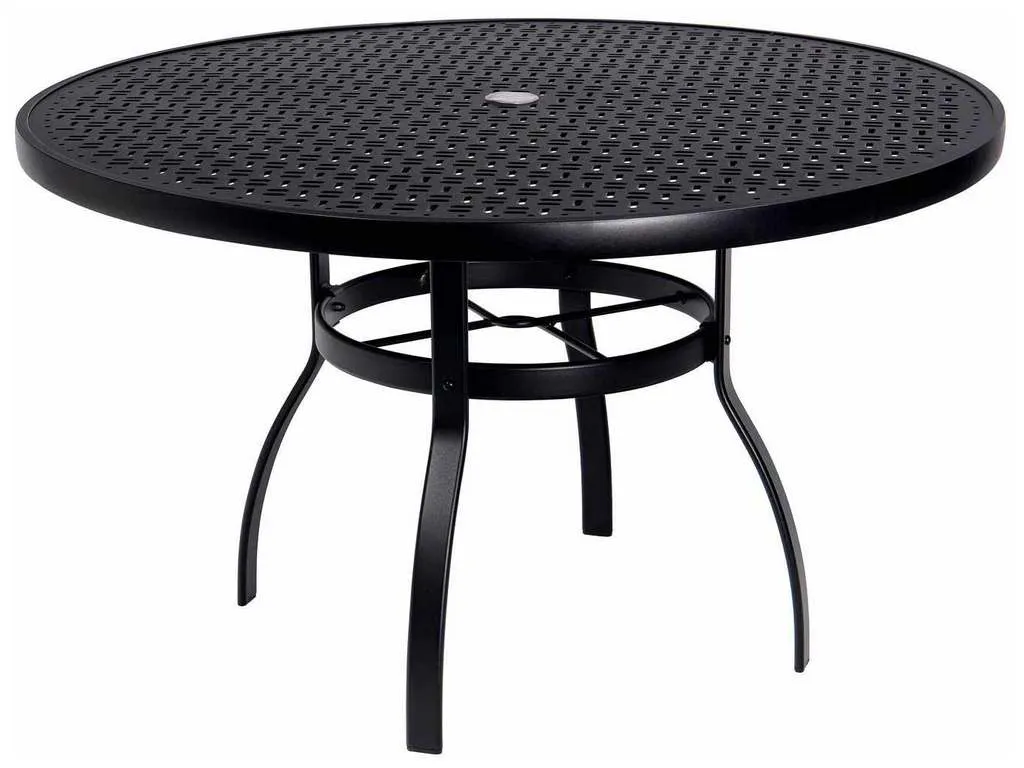 Woodard 826148WL Deluxe 48 inch Round Umbrella Table with Lattice Top Woodard 826148WL Deluxe 48 inch Round Umbrella Table with Lattice Top