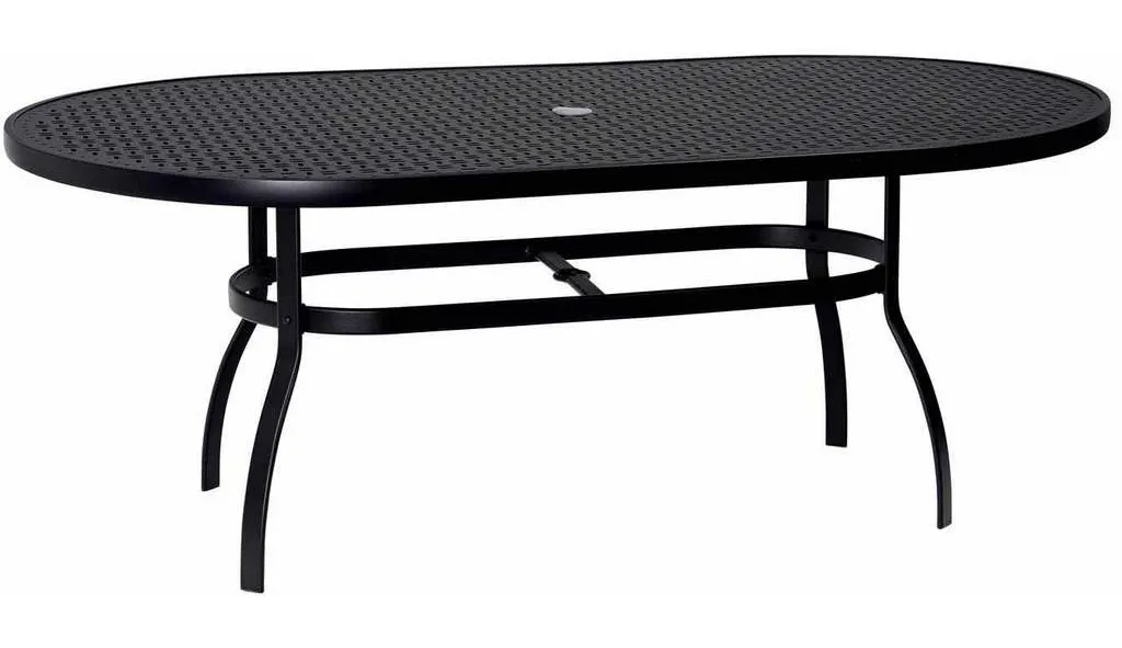 Woodard 826174WL Deluxe 42 inch x 74 inch Oval Umbrella Table with Lattice Top Woodard 826174WL Deluxe 42 inch x 74 inch Oval Umbrella Table with Lattice Top