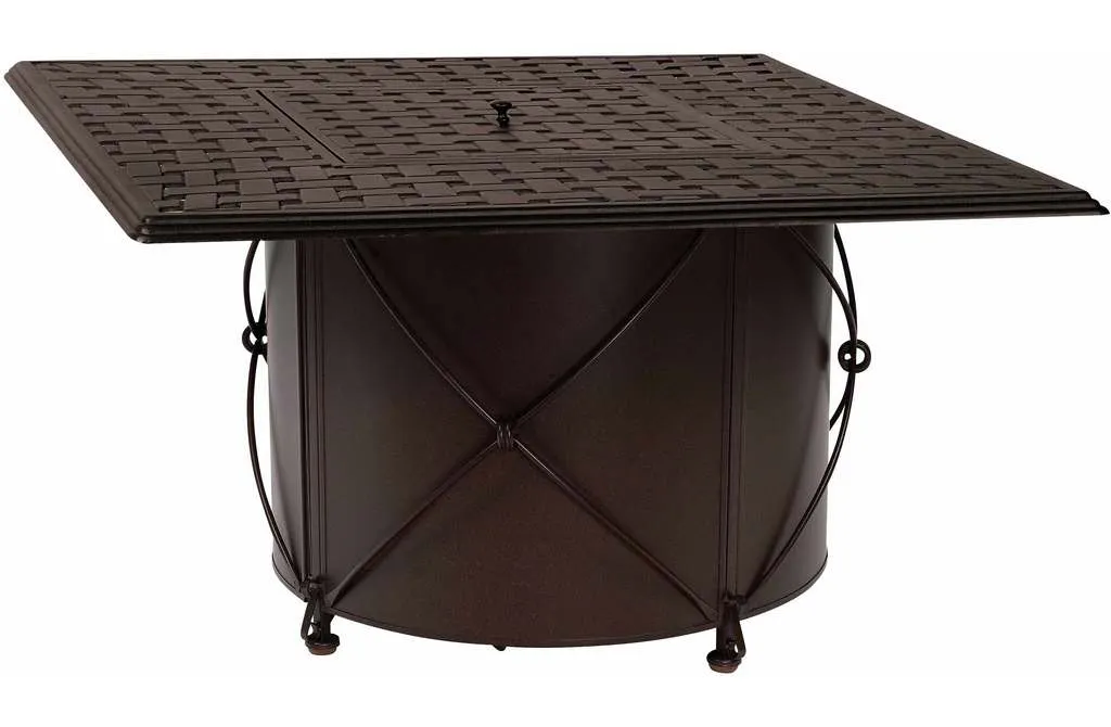 Woodard 4TM338 Derby Accented Universal Round Fire Table Base with Square Burner Woodard 4TM338 Derby Accented Universal Round Fire Table Base with Square Burner