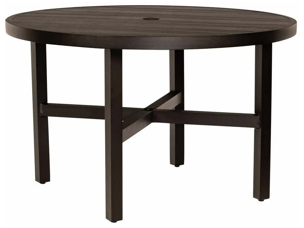 Woodard 4V4800 02648 Tri Slat Complete Tables Round Dining Umbrella Table Woodard 4V4800 02648 Tri Slat Complete Tables Round Dining Umbrella Table