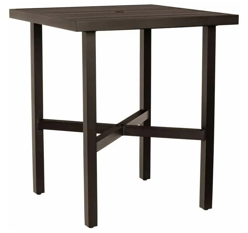 Woodard 4V6600 02637 Tri Slat Complete Tables Square Bar Height Table Woodard 4V6600 02637 Tri Slat Complete Tables Square Bar Height Table