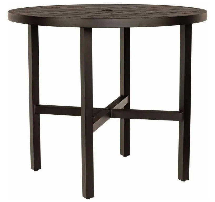 Woodard 4V6600 02648 Tri Slat Complete Tables Round Bar Height Table Woodard 4V6600 02648 Tri Slat Complete Tables Round Bar Height Table