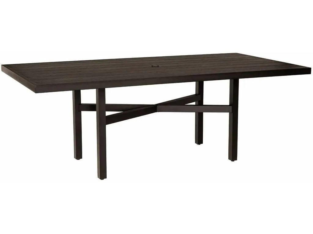 Woodard 4V7200  02684 Tri Slat Complete Tables Rectangular Dining Umbrella Table