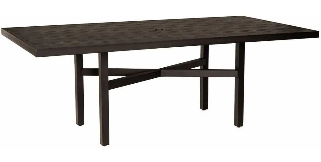 Woodard 4V7200 02684 Tri Slat Complete Tables Rectangular Dining Umbrella Table Woodard 4V7200 02684 Tri Slat Complete Tables Rectangular Dining Umbrella Table