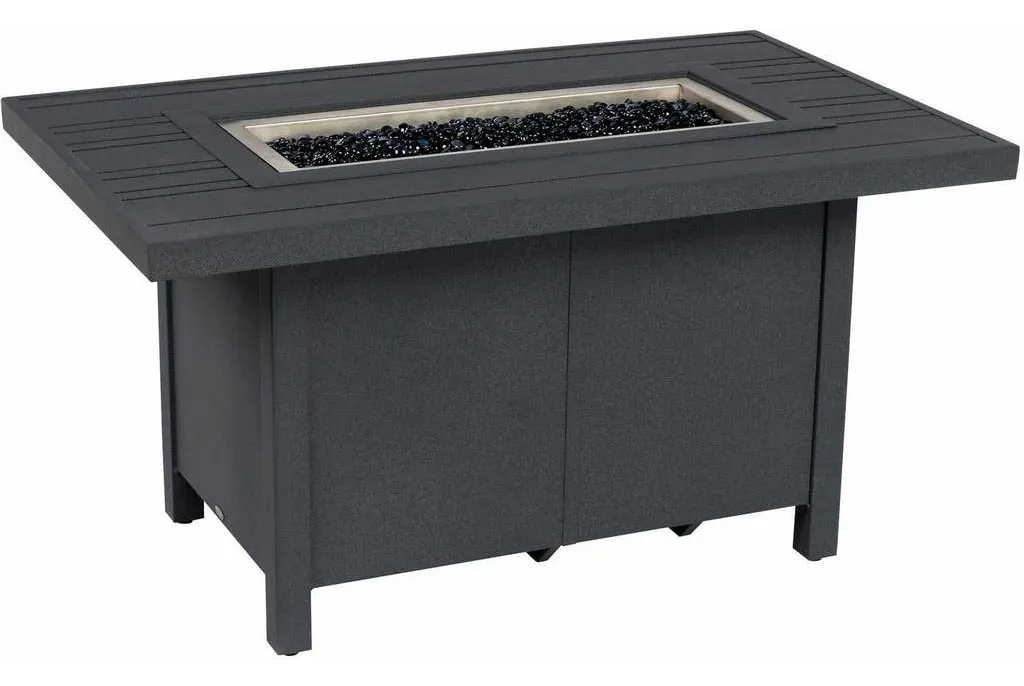 Woodard 650LCH21BT Rectangular Fire Table with Tri Slat Top Woodard 650LCH21BT Rectangular Fire Table with Tri Slat Top