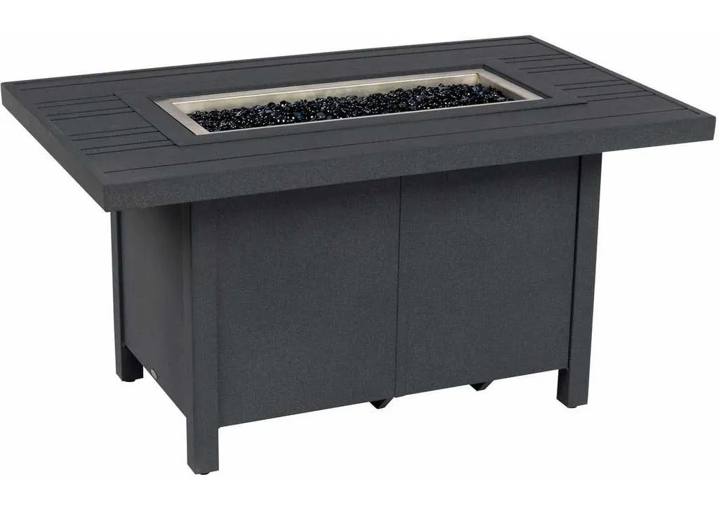 Woodard 650LCH21BT Rectangular Fire Table with Tri Slat Top Woodard 650LCH21BT Rectangular Fire Table with Tri Slat Top