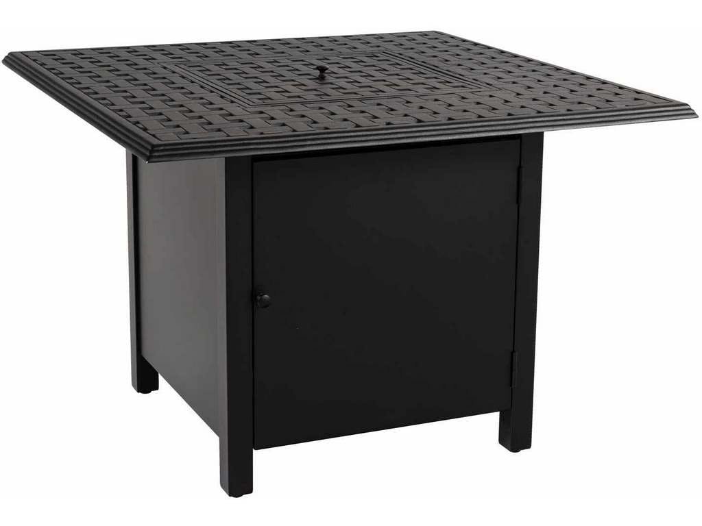 Woodard 1CM1SQRB Square Dining Height Fire Table Base with Round Burner