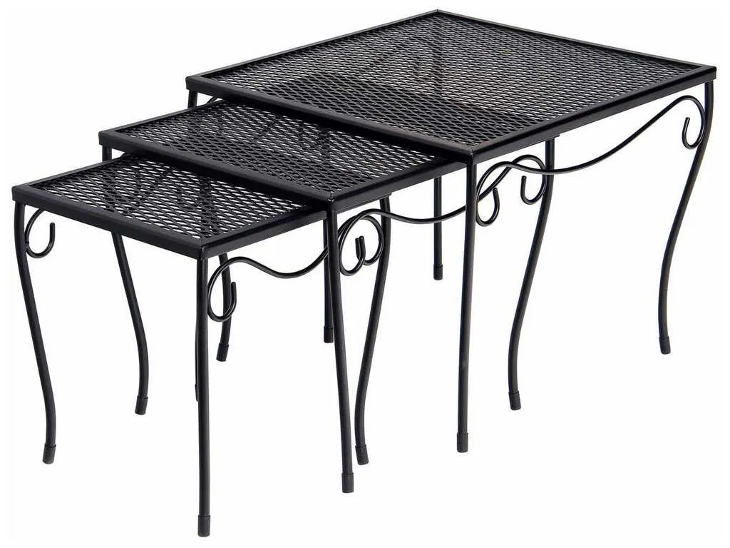 Woodard 190215  Nest of Three Square End Tables