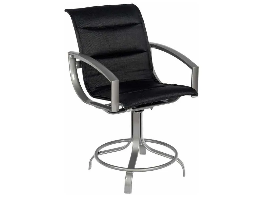 Woodard 320569 Metropolis   Padded Sling Swivel Counter Stool