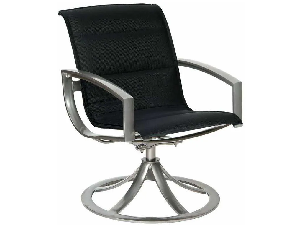 Woodard 320572 Metropolis   Padded Sling Swivel Dining Armchair