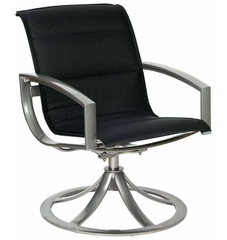 Woodard 320572 Metropolis Padded Sling Swivel Dining Armchair Woodard 320572 Metropolis Padded Sling Swivel Dining Armchair