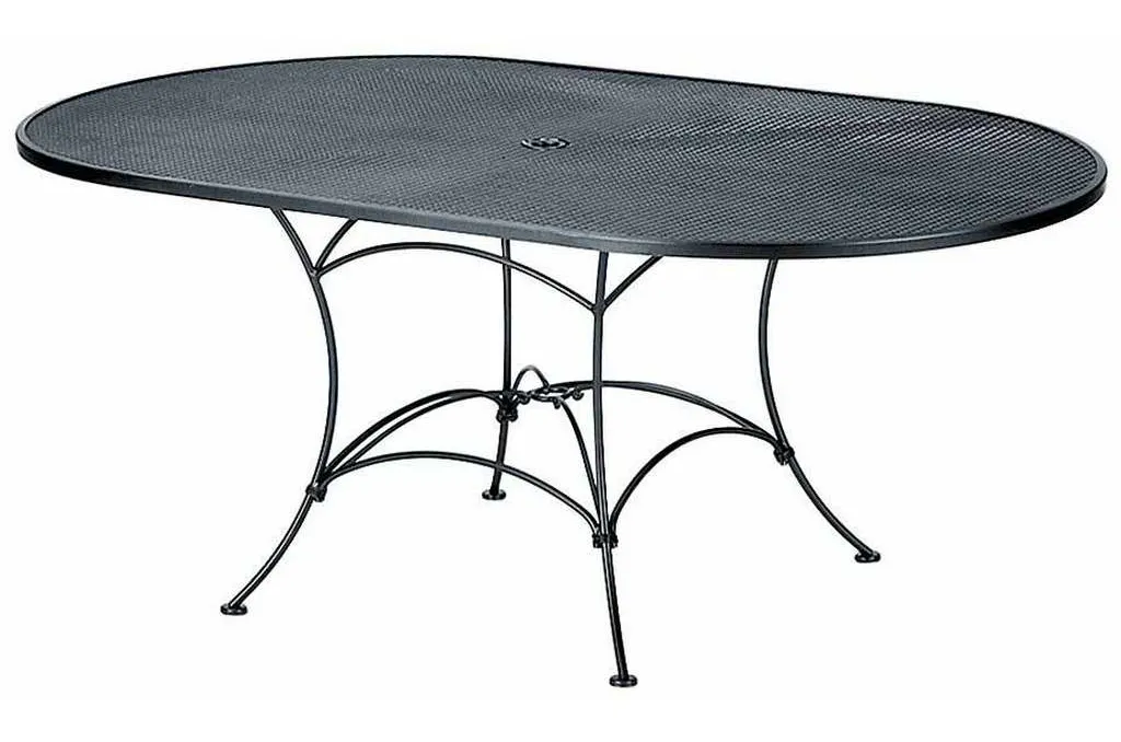 Woodard 190143 Mesh Top Set-Up 42 inch x 72 inch Oval Umbrella Table Woodard 190143 Mesh Top Set-Up 42 inch x 72 inch Oval Umbrella Table
