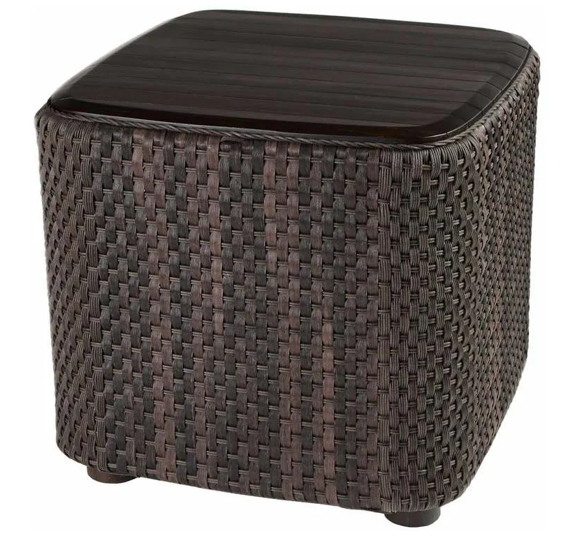 Woodard S530201 Aruba End Table with Teak Top Woodard S530201 Aruba End Table with Teak Top