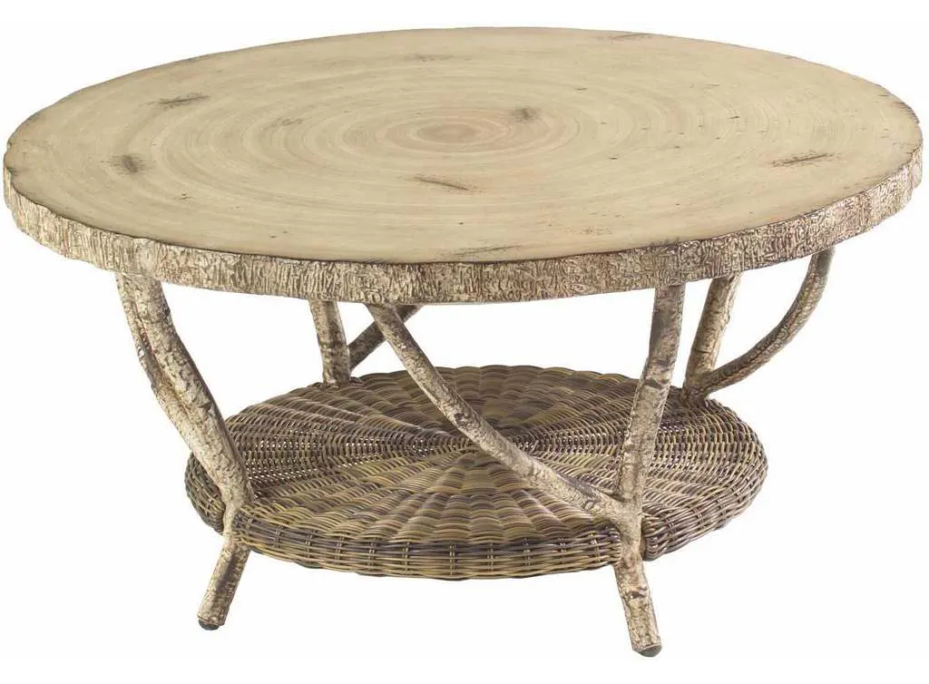Woodard S545211 River Run Coffee Table with Faux Birch Top Woodard S545211 River Run Coffee Table with Faux Birch Top