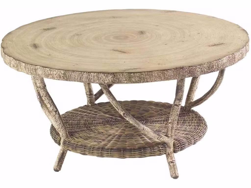 Woodard S545211 River Run Coffee Table with Faux Birch Top Woodard S545211 River Run Coffee Table with Faux Birch Top