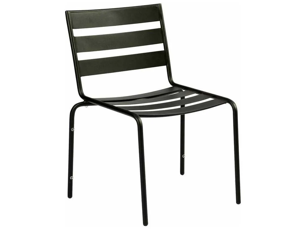 Woodard 110002.92  Metro Textured Black Dining Side Chair Stackable
