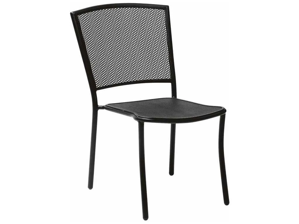 Woodard 7R0022.92  Albion Textured Black Side Chair Stackable