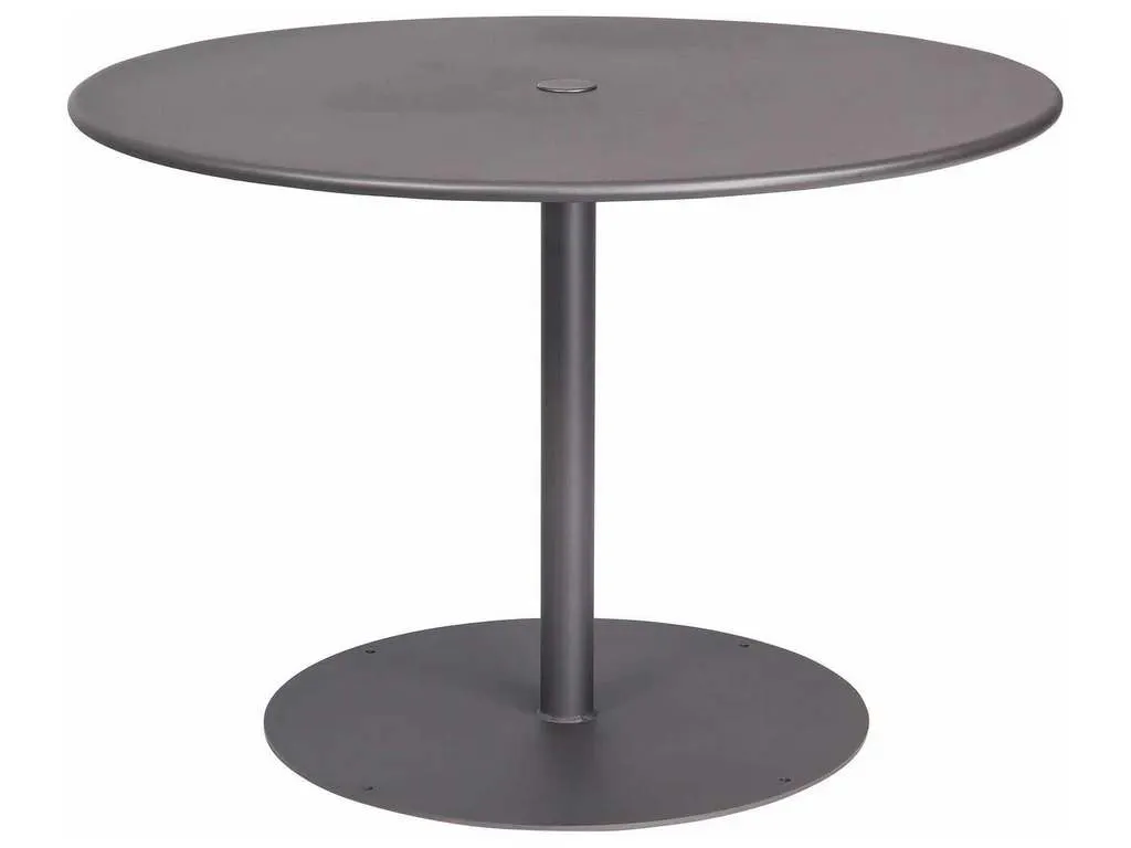 Woodard 13L3RU42  Solid Iron 42 inch Round ADA Umbrella Table with Pedestal Base