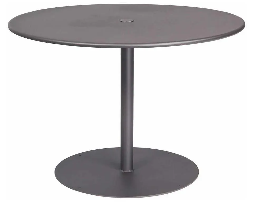 Woodard 13L3RU42 Solid Iron 42 inch Round ADA Umbrella Table with Pedestal Base Woodard 13L3RU42 Solid Iron 42 inch Round ADA Umbrella Table with Pedestal Base