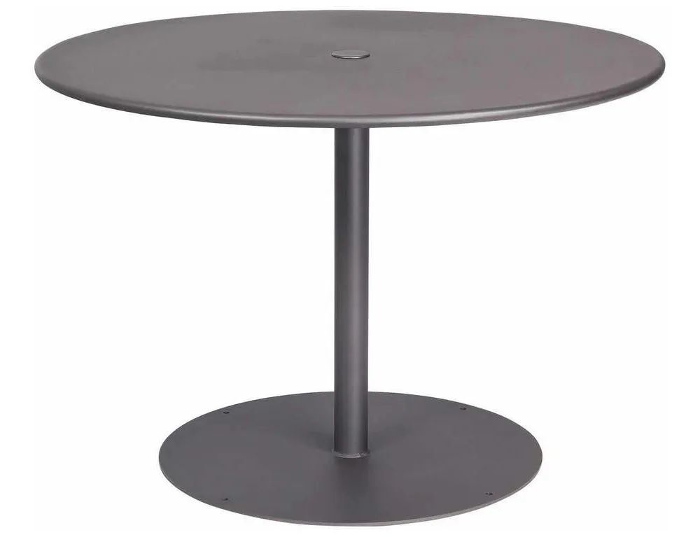 Woodard 13L3RU42 Solid Iron 42 inch Round ADA Umbrella Table with Pedestal Base Woodard 13L3RU42 Solid Iron 42 inch Round ADA Umbrella Table with Pedestal Base