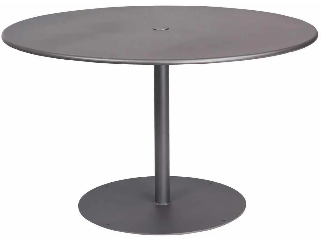 Woodard 13L3RU48 Solid Iron 48 inch Round ADA Umbrella Table with Pedestal Base Woodard 13L3RU48 Solid Iron 48 inch Round ADA Umbrella Table with Pedestal Base