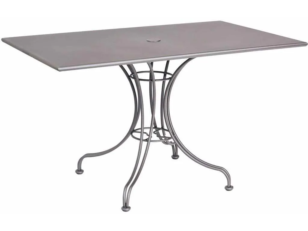 Woodard 13L4TU48  Solid Iron 48 inch x 30 inch Rectangular Umbrella Table with Universal Base