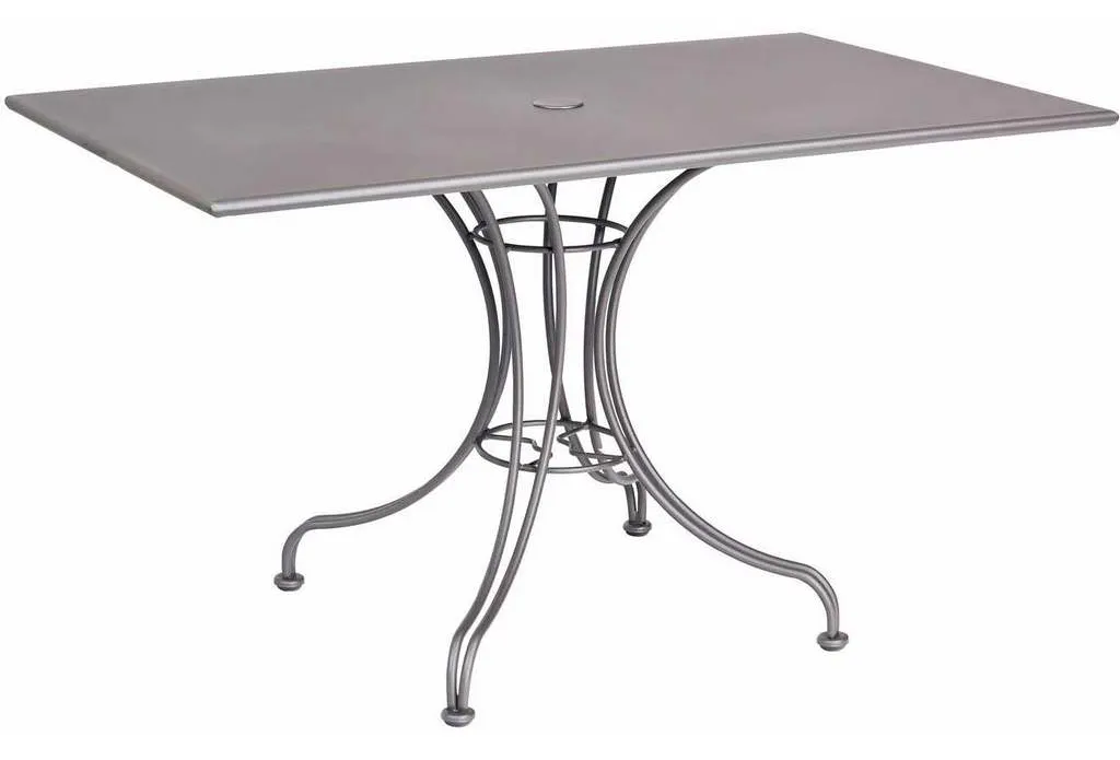 Woodard 13L4TU48 Solid Iron 48 inch x 30 inch Rectangular Umbrella Table with Universal Base Woodard 13L4TU48 Solid Iron 48 inch x 30 inch Rectangular Umbrella Table with Universal Base