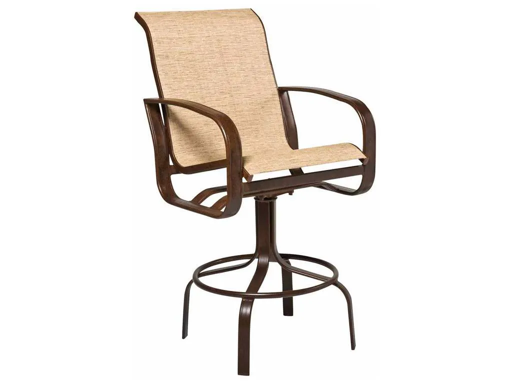Woodard 2FH468 Cayman Isle Sling Swivel Bar Stool