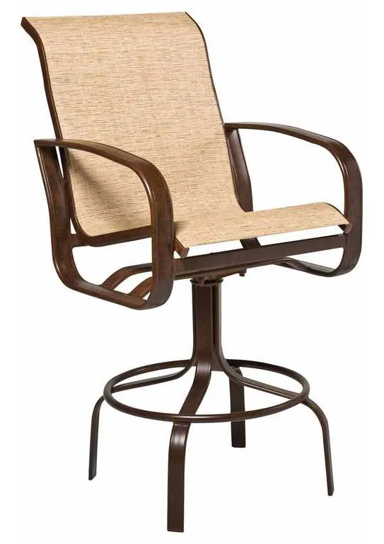 Woodard 2FH468 Cayman Isle Sling Swivel Bar Stool Woodard 2FH468 Cayman Isle Sling Swivel Bar Stool