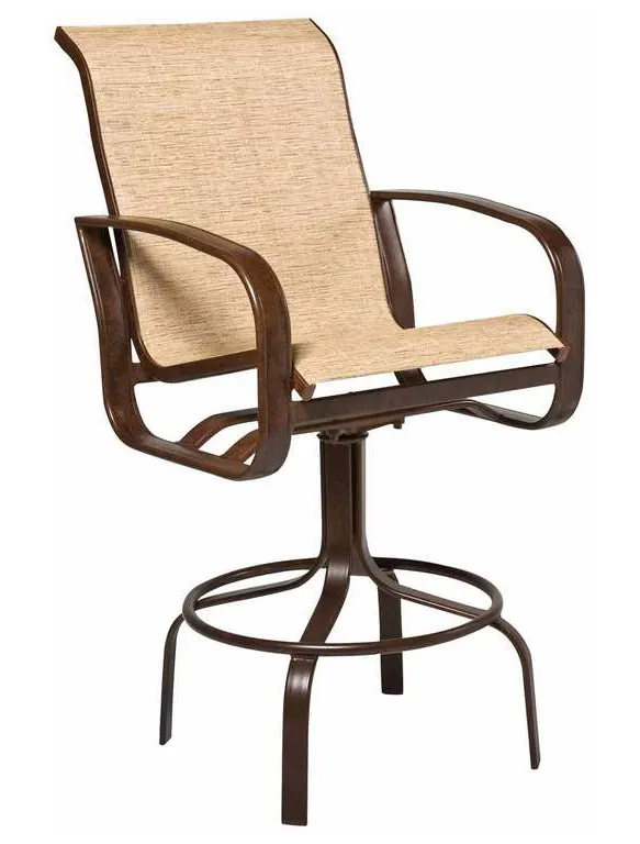 Woodard 2FH468 Cayman Isle Sling Swivel Bar Stool Woodard 2FH468 Cayman Isle Sling Swivel Bar Stool