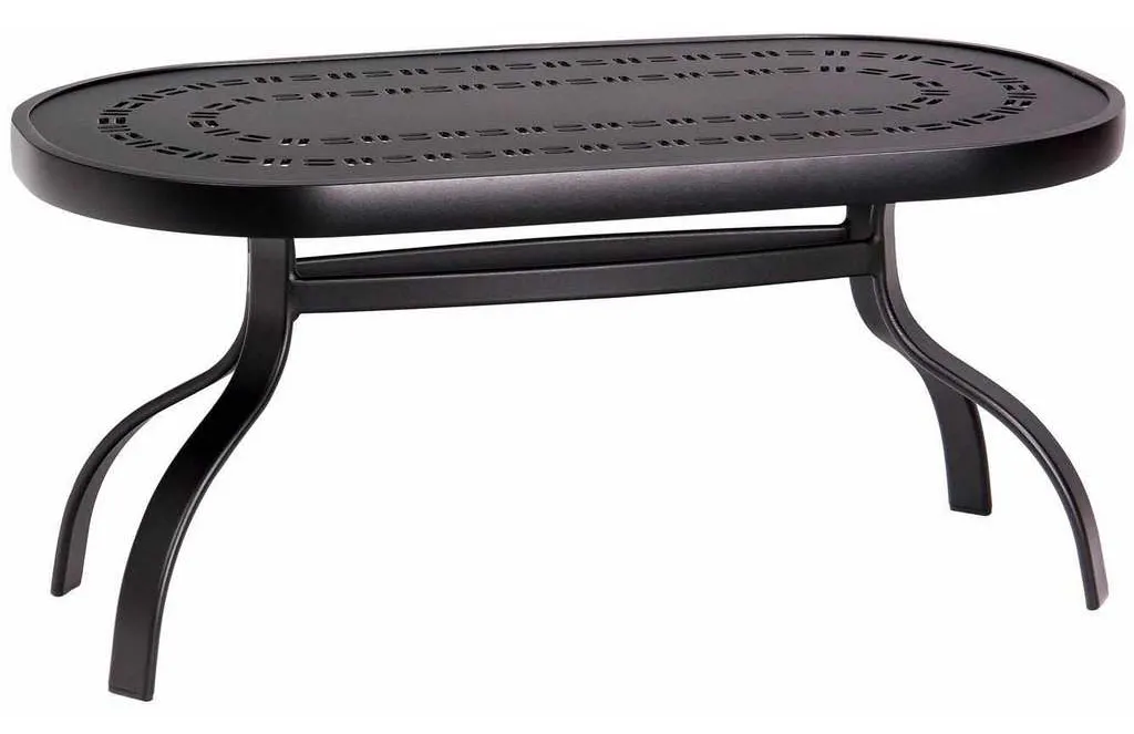 Woodard 820452A Deluxe 19 inch x 37 inch Rectangular Coffee Table with Trellis Top Woodard 820452A Deluxe 19 inch x 37 inch Rectangular Coffee Table with Trellis Top