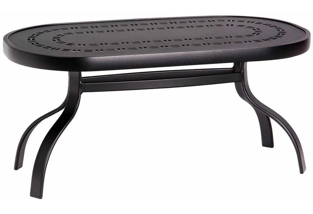 Woodard 820452A Deluxe 19 inch x 37 inch Rectangular Coffee Table with Trellis Top Woodard 820452A Deluxe 19 inch x 37 inch Rectangular Coffee Table with Trellis Top