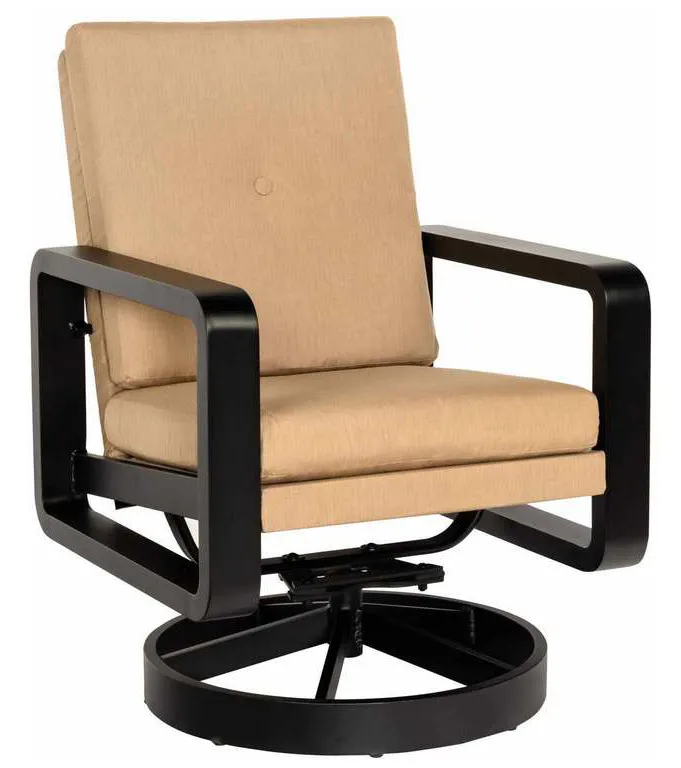 Woodard 7D0872 Vale Swivel Rocking Dining Armchair with Upholstered Back Woodard 7D0872 Vale Swivel Rocking Dining Armchair with Upholstered Back