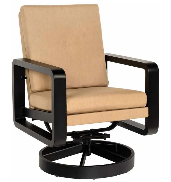 Woodard 7D0872 Vale Swivel Rocking Dining Armchair with Upholstered Back Woodard 7D0872 Vale Swivel Rocking Dining Armchair with Upholstered Back