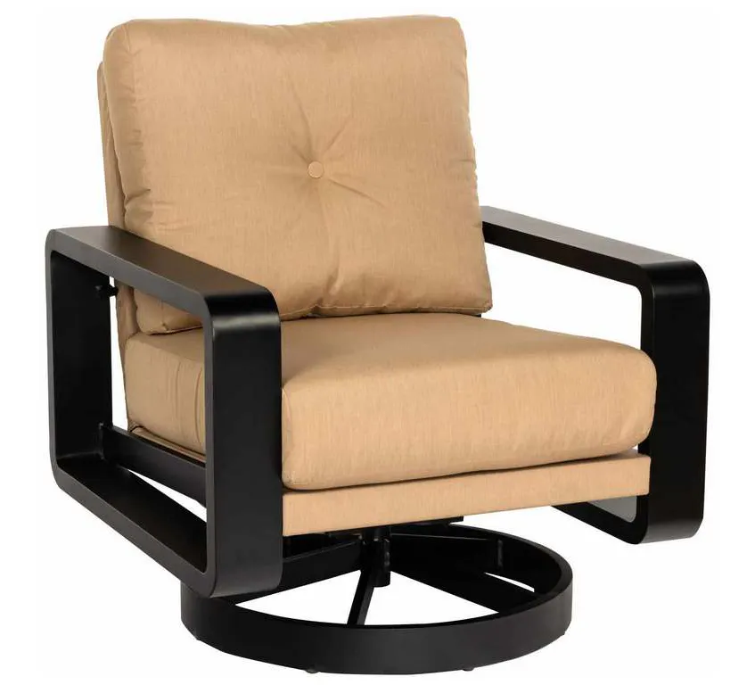 Woodard 7D0877 Vale Swivel Lounge Chair with Upholstered Back Woodard 7D0877 Vale Swivel Lounge Chair with Upholstered Back