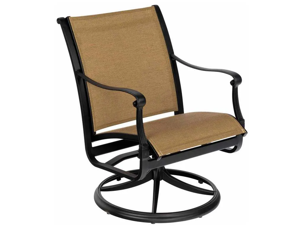 Woodard 6W0472 Wiltshire   Sling Swivel Dining Armchair
