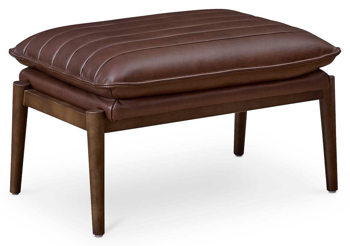 Bassett Furniture 1338-01B Ellis Leather Ottoman Bassett Furniture 1338-01B Ellis Leather Ottoman