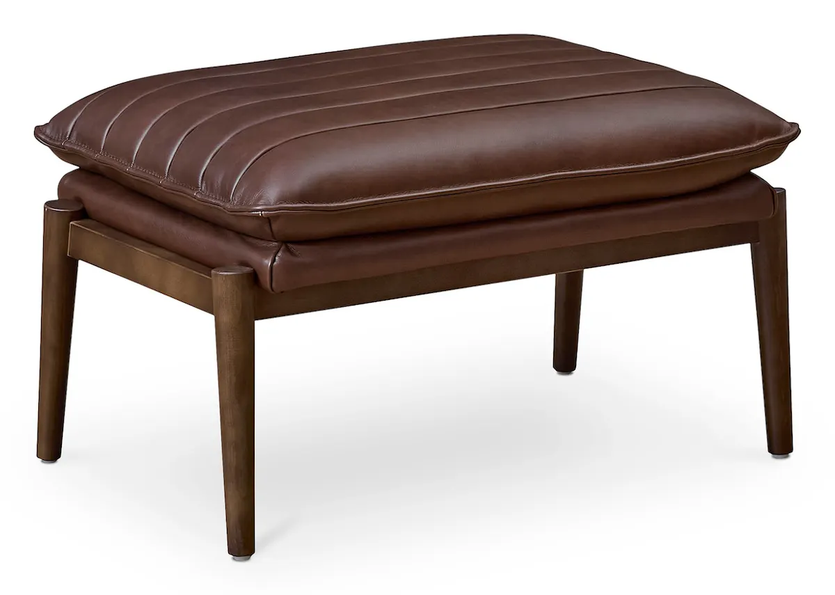 Bassett Furniture 1338-01B Ellis Leather Ottoman Bassett Furniture 1338-01B Ellis Leather Ottoman