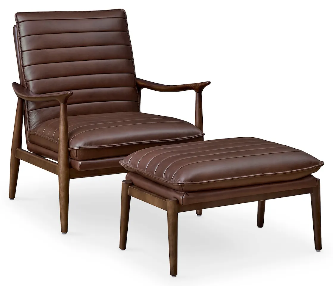 Bassett Furniture 1338-01B Ellis Leather Ottoman Bassett Furniture 1338-01B Ellis Leather Ottoman