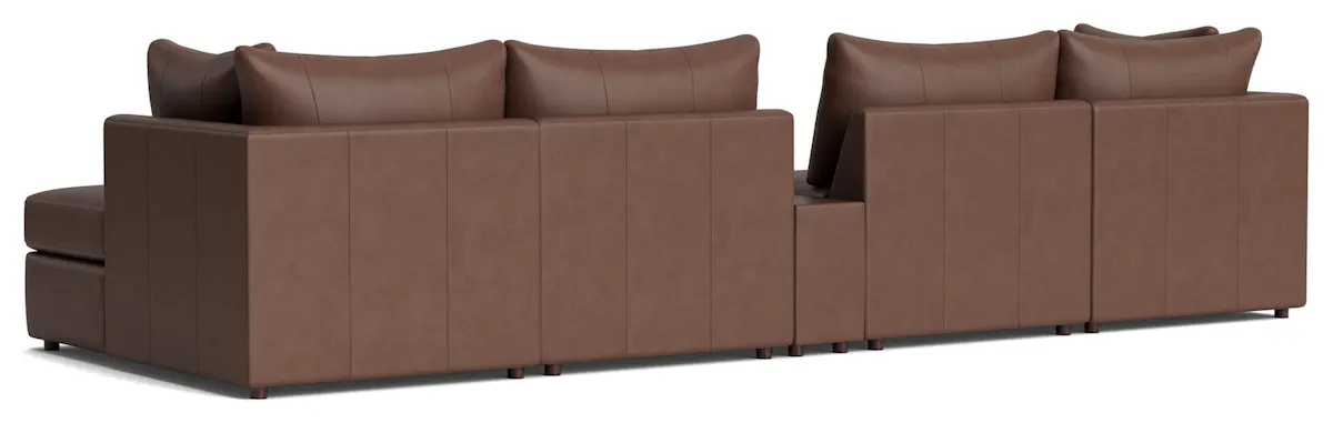 Bassett Furniture 2676-CDCSECTL Beckham Leather Modular Chaise Sectional Sofa Bassett Furniture 2676-CDCSECTL Beckham Leather Modular Chaise Sectional Sofa