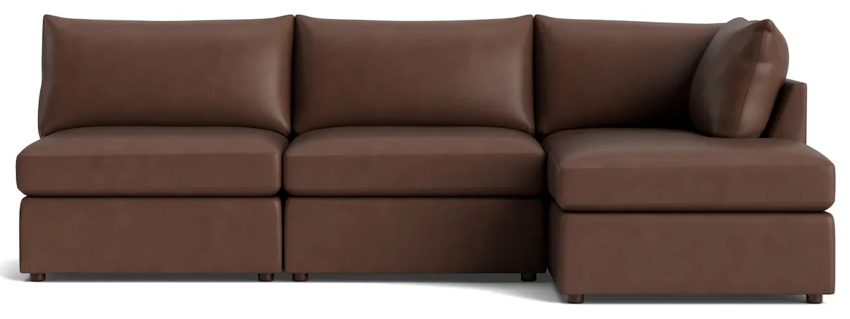 Bassett Furniture 2676-CSECTLR Beckham Leather Modular Chaise Sectional Sofa Bassett Furniture 2676-CSECTLR Beckham Leather Modular Chaise Sectional Sofa
