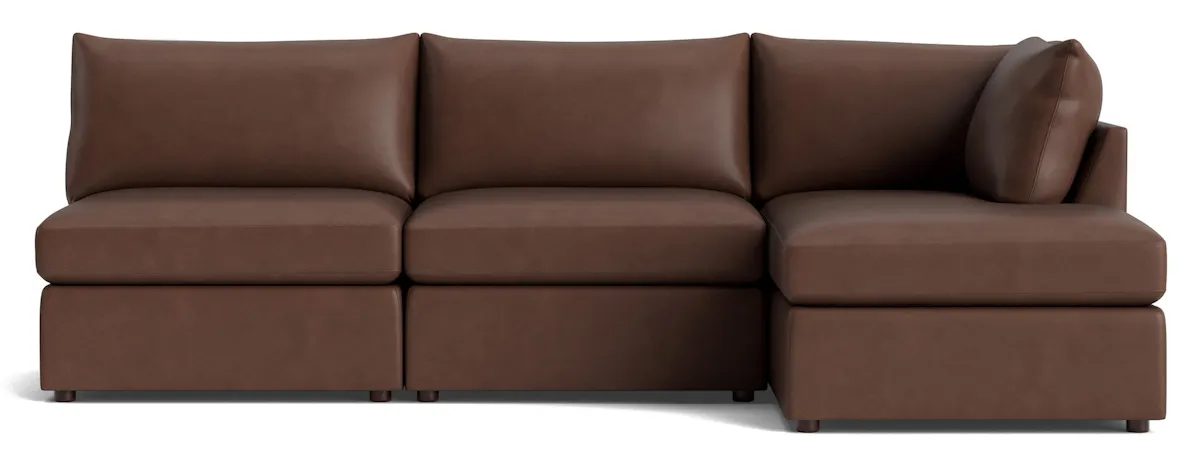 Bassett Furniture 2676-CSECTLR Beckham Leather Modular Chaise Sectional Sofa Bassett Furniture 2676-CSECTLR Beckham Leather Modular Chaise Sectional Sofa