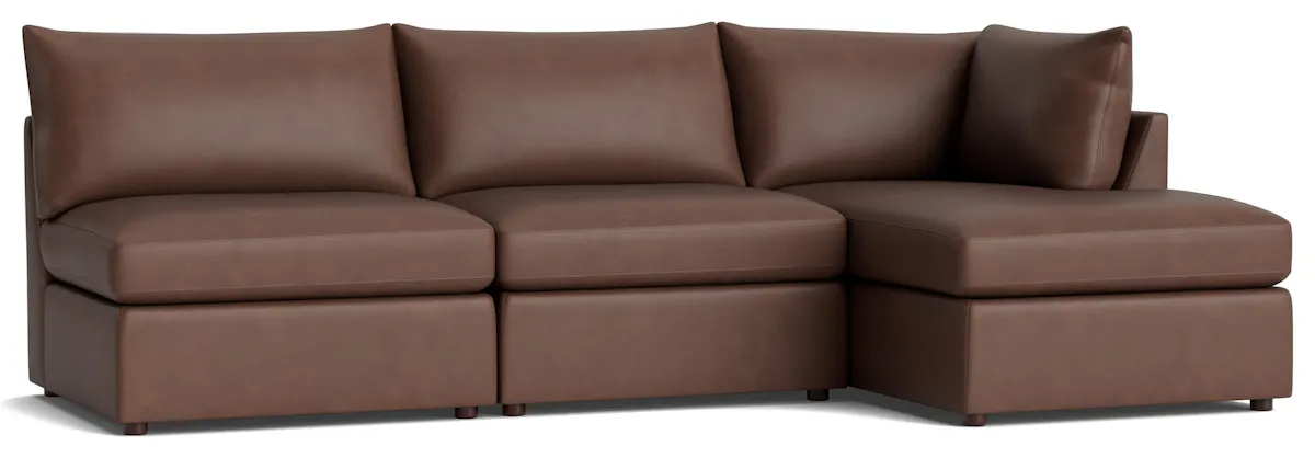Bassett Furniture 2676-CSECTLR Beckham Leather Modular Chaise Sectional Sofa Bassett Furniture 2676-CSECTLR Beckham Leather Modular Chaise Sectional Sofa