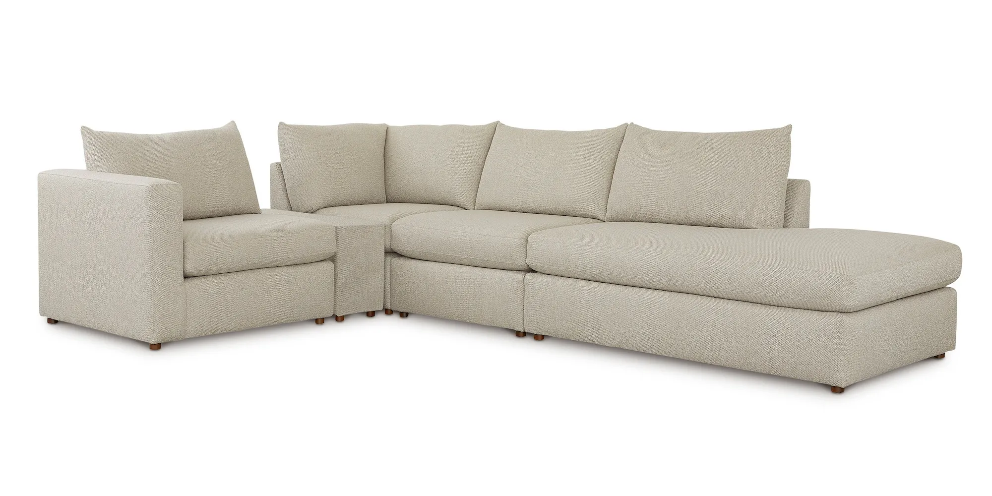 Bassett Furniture 2676-CSECTRBFC Beckham Bumper Modular Sectional with Console