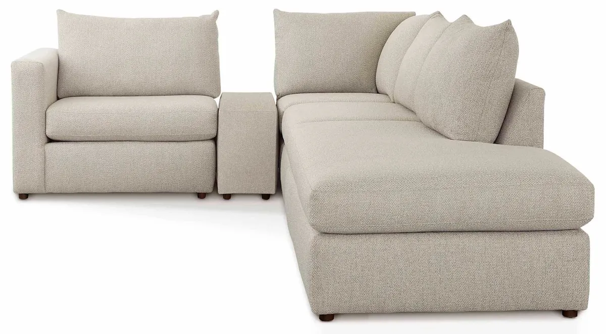 Bassett Furniture 2676-CSECTRBFC Beckham Bumper Modular Sectional with Console Bassett Furniture 2676-CSECTRBFC Beckham Bumper Modular Sectional with Console